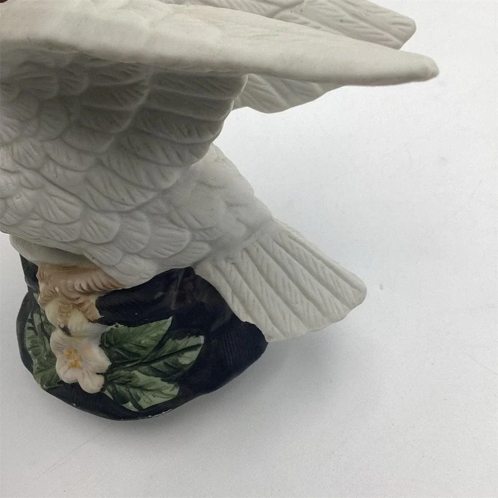 Vintage Porcelain‎ White Dove Figurine with Floral Base